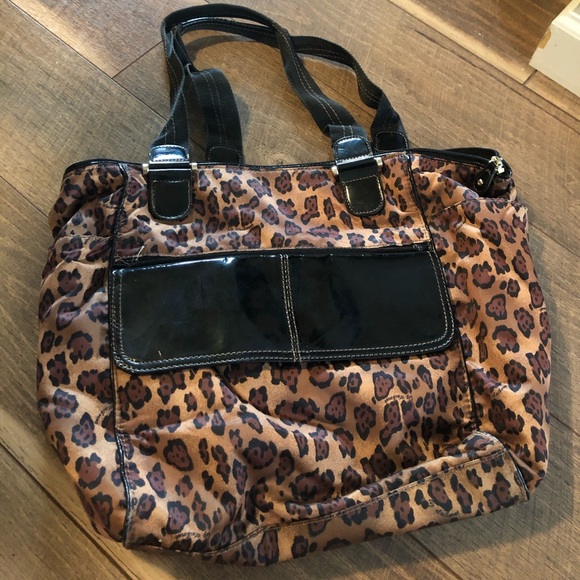 Liz Claiborne leopard tote - Picture 1 of 2